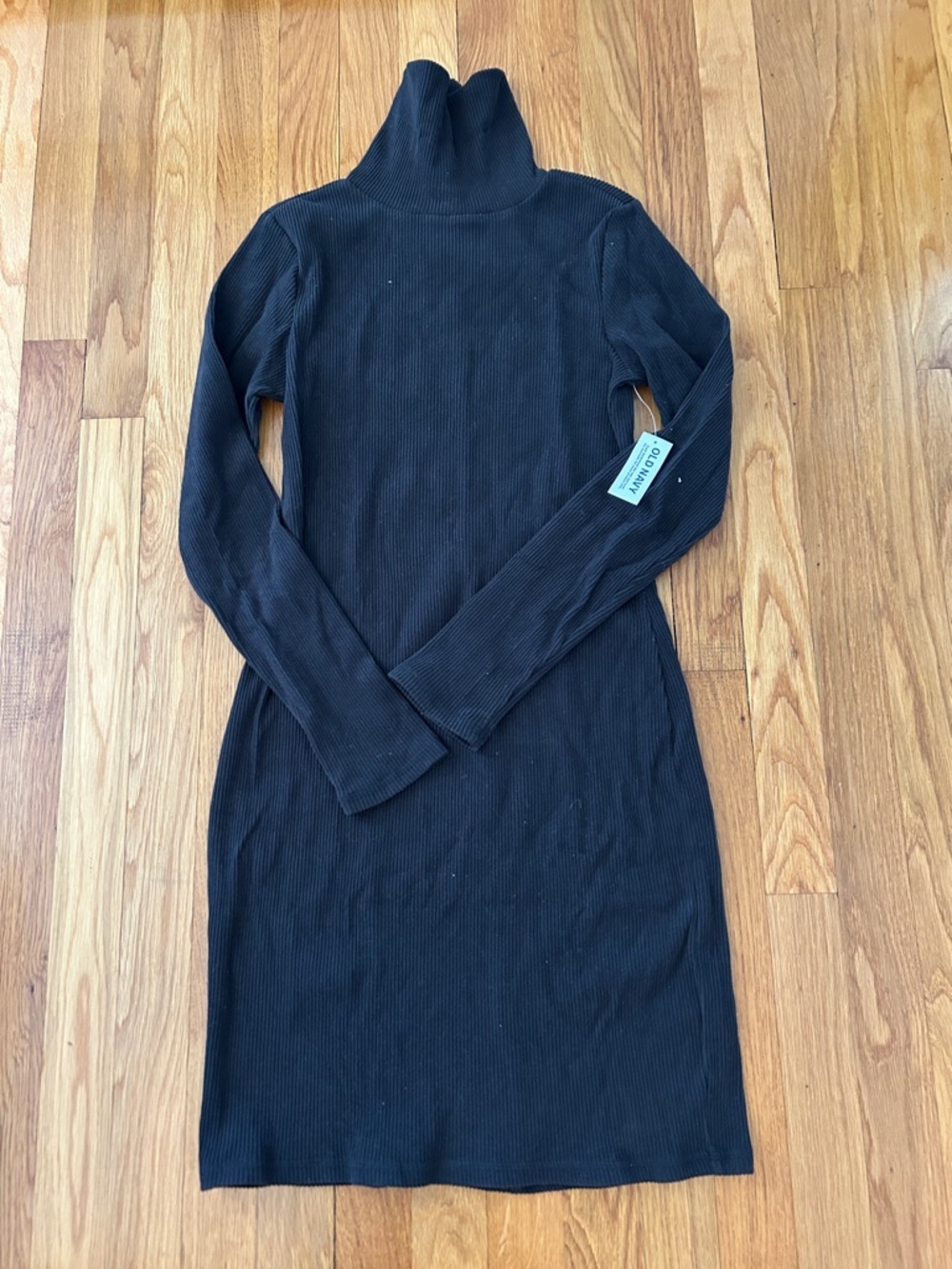 Old Navy Black Turtleneck Ribbed Bodycon Dress - Women - Medium